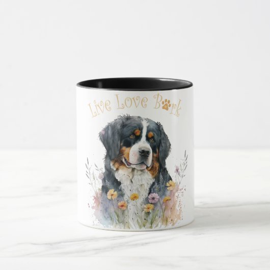 Bernese Berghond Moeder Bloemstuk Mok (Midden)