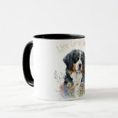 Bernese Berghond Moeder Bloemstuk Mok (Voorkant links)