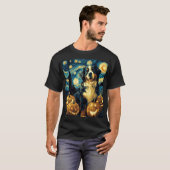 Bernese Berghond Mopshond Halloween Jack O Lantern T-shirt (Voorkant volledig)