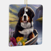 Bernese Berghond op een Peddel: Een Schitterend Av Keramisch Ornament (Rechts)