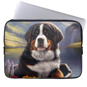 Bernese Berghond op een Peddel: Een Schitterend Av Laptop Sleeve