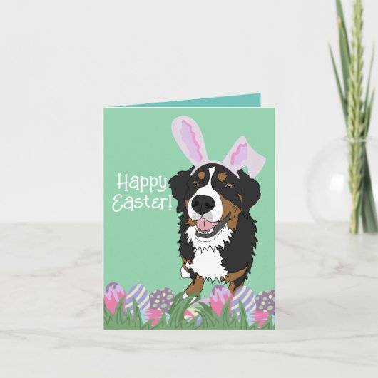 Bernese Berghond Pasen Feestdagen Kaart (Voorkant)