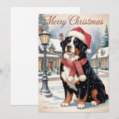 Bernese berghond persoonlijk Kerstmis Feestdagenkaart (Voorkant / Achterkant)