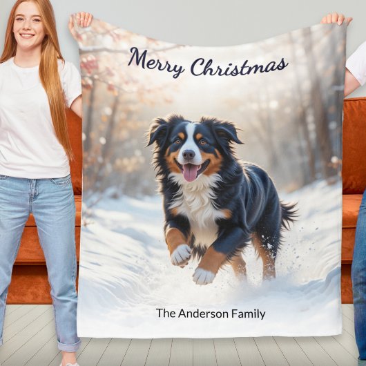Bernese Berghond Persoonlijke Kerstdeken Fleece Deken