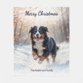 Bernese Berghond Persoonlijke Kerstdeken Fleece Deken (Voorkant)