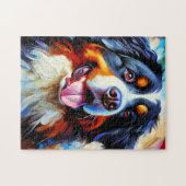 Bernese Berghond Portret Acryl Kunstprint Legpuzzel (Horizontaal)