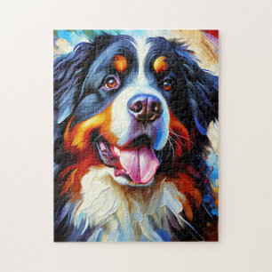 Bernese Berghond Portret Acryl Kunstprint Legpuzzel