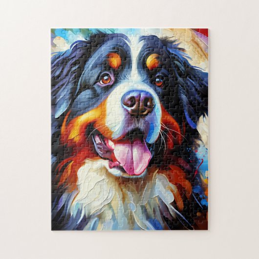 Bernese Berghond Portret Acryl Kunstprint Legpuzzel (Verticaal)