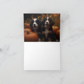 Bernese Berghond Puppy Herfstpracht Pompoen Kaart (Binnen)