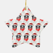 Bernese Berghond Ras Kerstmis Keramisch Ornament (Voorkant)