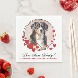 Bernese Berghond Rode Hart Kader met foto Servet