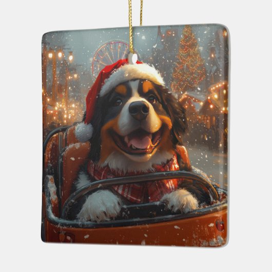 Bernese Berghond Roller Coaster Kerstmis  Keramisch Ornament (Links)