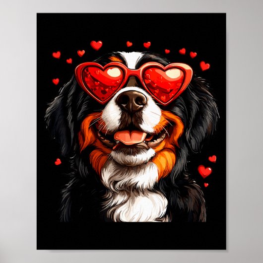 Bernese Berghond Schattige Berner Hond Liefhebber Poster (Voorkant)