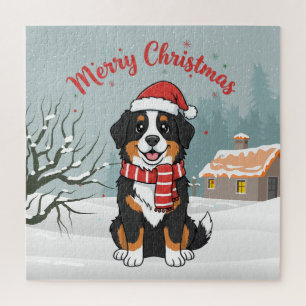 Bernese Berghond Sneeuwige Kerst Doodle Legpuzzel