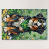 Bernese Berghond St. Patrick's Day GeluksHond Legpuzzel (Horizontaal)