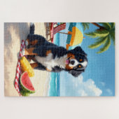 Bernese Berghond Strand Picknick Scene Legpuzzel (Horizontaal)