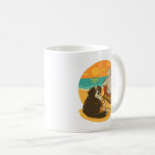 Bernese Berghond Sunset Beach Gezelschap Koffiemok (Voorkant rechts)