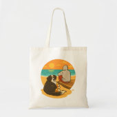 Bernese Berghond Sunset Beach Gezelschap Tote Bag (Voorkant)