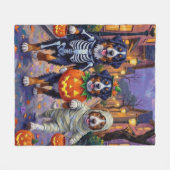 Bernese Berghond Trick-or-Treating op Halloween Fleece Deken (Voorkant (Horizontaal))