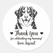 Bernese Berghond Trouwgunststickers Ronde Sticker (Voorkant)