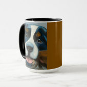 Bernese Berghond | Tweekleurige mok, mok van 15 oz (Voorkant links)