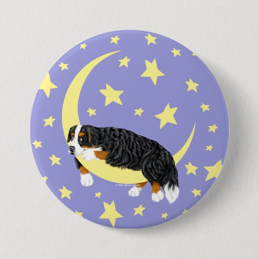 Bernese Berghond Twinkle Knop Ronde Button 7,6 Cm (Voorkant)