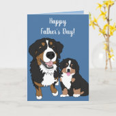 Bernese Berghond Vaderdag Kaart (Gele Bloem)