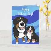 Bernese Berghond Vaderdag  Kaart (Gele Bloem)