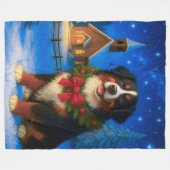 Bernese Berghond Vakantie Fleece Deken (Voorkant (Horizontaal))