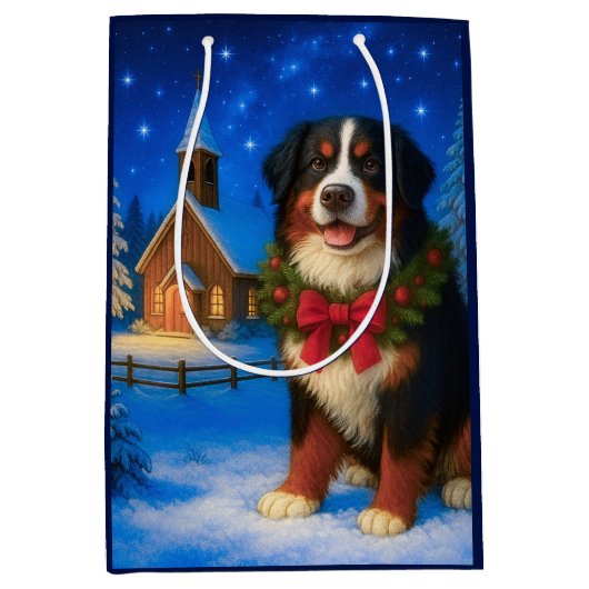 Bernese Berghond Vakantie Medium Cadeauzakje (Voorkant)