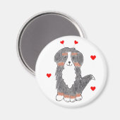 Bernese berghond Valentijn oren Magneet (Voorkant / Achterkant)