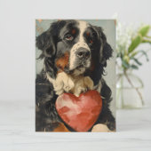 Bernese berghond Valentijnsdag Feestdagenkaart (Staand voorkant)