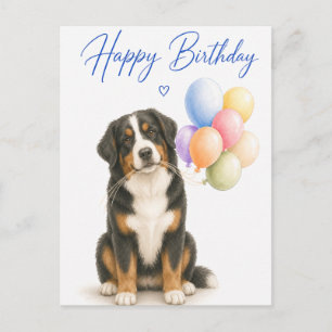 Bernese Berghond Verjaardag Briefkaart