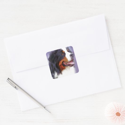 bernese berghond vierkante sticker (Envelop)
