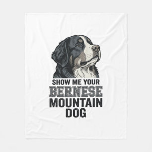 Bernese Berghond Vintage Gravure Shirt Ontwerp Fleece Deken