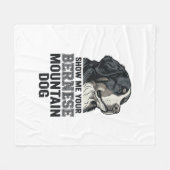 Bernese Berghond Vintage Gravure Shirt Ontwerp Fleece Deken (Voorkant (Horizontaal))