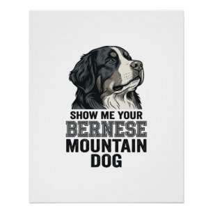 Bernese Berghond Vintage Gravure Shirt Ontwerp Perfect Poster
