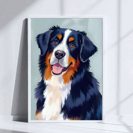 Bernese Berghond | Watercolor Huisdier Poster