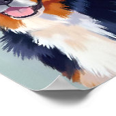 Bernese Berghond | Watercolor Huisdier Poster (Hoek)