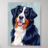 Bernese Berghond | Watercolor Huisdier Poster (Voorkant)