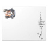 Bernese Berghond Watercolor Monogram Notitieblok (Voorkant)