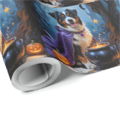 Bernese Berghond Whimsical Halloween Schilderij Cadeaupapier (Rol Hoek)