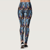 Bernese Berghond Whimsical Halloween Schilderij Leggings (Achterkant)