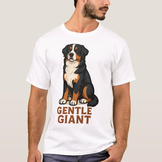 Bernese Berghond Zachte Reus. T-shirt (Voorkant)