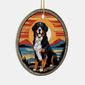 Bernese Berghond Zomerzonsondergang Keramisch Ornament (Rechts)