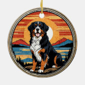 Bernese Berghond Zomerzonsondergang Keramisch Ornament (Achterkant)
