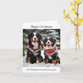 Bernese Berghonden Kerstkaart Kaart (Gele Bloem)