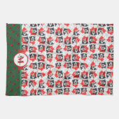 Bernese Bergpatroon Monogram Kerst Hond Theedoek (Horizontaal)