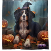 Bernese Bergpompoenen Halloween Griezelig Douchegordijn (Voorkant)