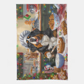 Bernese Bergvakantie Bakken: Festive Kerstmis Theedoek (Verticaal)